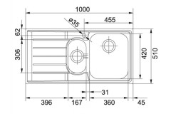 Franke Neptun NET 651 Sol Mikrodekorlu Çelik Evye
