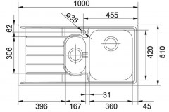Franke Neptun NET 651 Sol Mikrodekorlu Çelik Evye