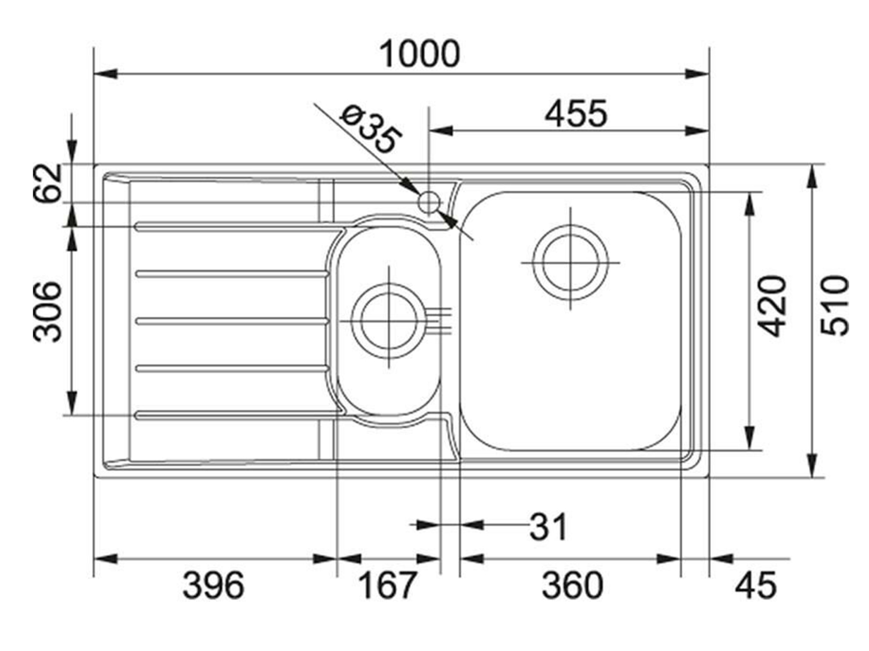 Franke Neptun NET 651 Sol Mikrodekorlu Çelik Evye
