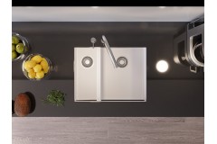 Arizona 1.5 Göz Alttan Yapıştırma Beyaz Granit Evye
