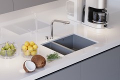 Arizona 1.5 Göz Alttan Yapıştırma Gri Granit Evye