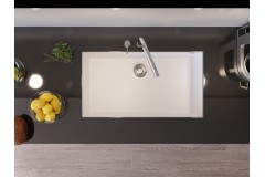 Perge Tek Göz Beyaz Granit Evye