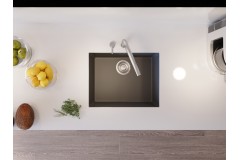 Petra Tek Göz Antrasit Gri Granit Evye