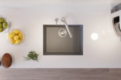 Petra Tek Göz Gri Granit Eviye