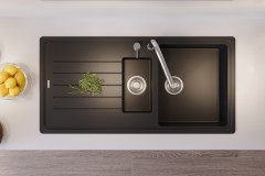 Roma 1.5 Göz Siyah Damlalıklı Granit Evye