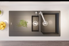 Zeugma 1.5 Göz Damlalıklı  Antrasit Granit Evye