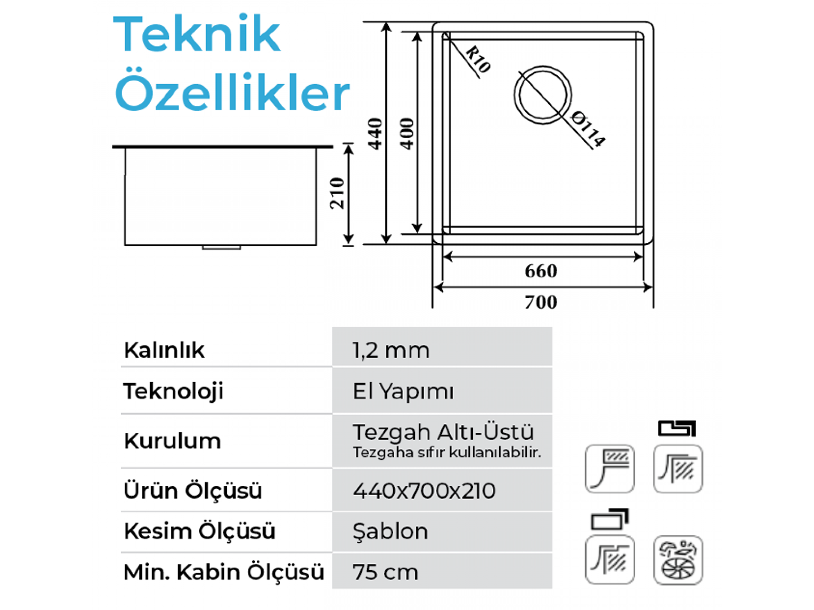 Stella 4470  Altın  Çelik Evye