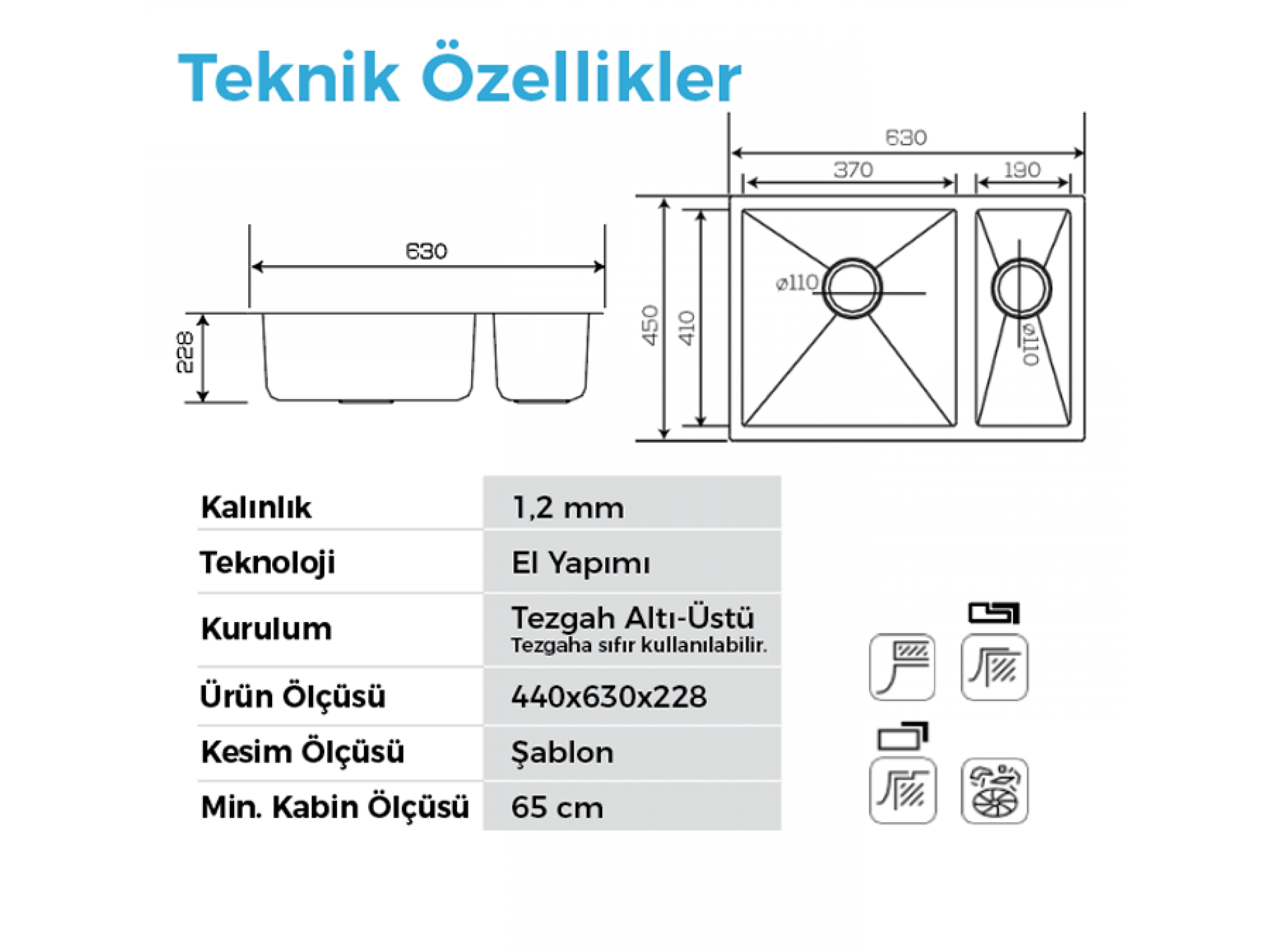 Stella 4563 1.5 Göz Füme  Çelik Evye