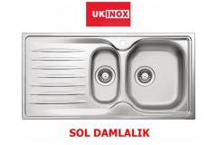 Fusion 100 1.5 Gözlü Sol Damlalık Mikro Keten Çelik Evye Fusion 100 1.5 Gözlü Sol Damlalık Mikro Keten Çelik Evye