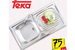 Teka EBM 45 Sol Damlalıklı Paslanmaz Çelik Evye