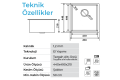 Crauf Stella 4449 Çelik Eviye