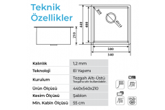 Crauf Stella 4454 Çelik Eviye