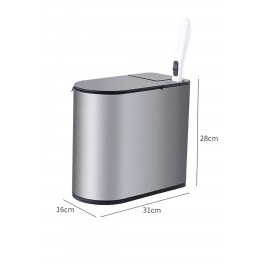 Mase Mode Tek Kullanımlık Tuvalet Fırçalı Paslanmaz Çelik Sensörlü Akıllı Çöp Kutusu MAS8318S-7L 