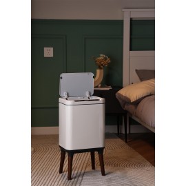 Mase Mode Sensörlü Akıllı Çöp Kutusu Koku Önlemeli Ahşap Ayaklı MAS9710W-9L 