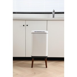 Mase Mode Sensörlü Akıllı Çöp Kutusu Koku Önlemeli Ahşap Ayaklı MAS9711W-13L 