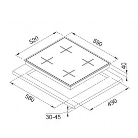 Franke Smart Lınear Siyah Ankastre Ocak Fhng 604 4G Tc Bk C