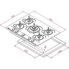 Teka Beyaz Cam Ankastre Ocak GBC 75030 KBC WH (E5)