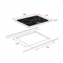 Teka 80 cm Siyah İndüksiyon Ocak IR 8430 5 Zone