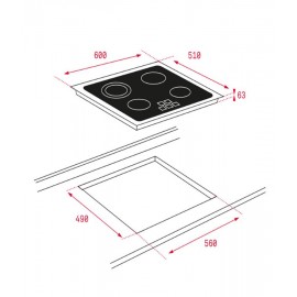 Teka Elektrikli Siyah Cam Ankastre Ocak