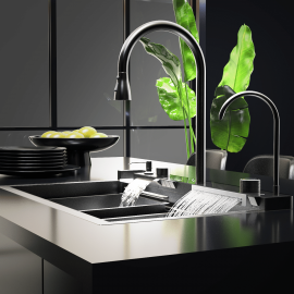 Asil Krom Dijital Şelale Eviye Füme Renk