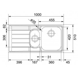 Franke Neptun NET 651 Sol Mikrodekorlu Çelik Eviye