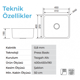 Crauf Lavello 3040 Çelik Eviye