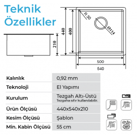 Crauf Venüs 3054 Çelik Eviye