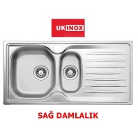 Fusion 100 1.5 Gözlü Sağ Damlalık Mikro Keten Çelik Eviye