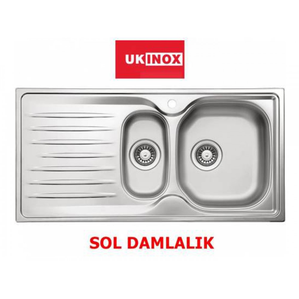 Fusion 100 1.5 Gözlü Sol Damlalık Mikro Keten Çelik Eviye
